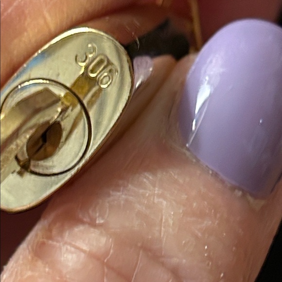 Louis Vuitton #306 Gold-tone LV Padlock Pendant Necklace on 20” Paperclip Chain - Picture 3 of 9